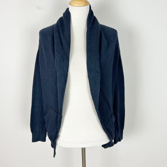 Lululemon Cabin Yogi Wrap Cardigan Sweater Navy Blue Size 6 Women's - Picture 1 of 7